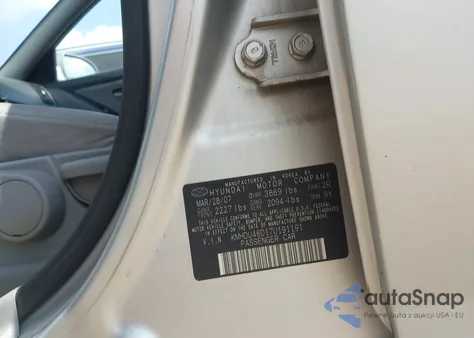 2007 Hyundai Elantra Gls/Limited/Se from USA, damaged, VIN KMHDU46D17U191191